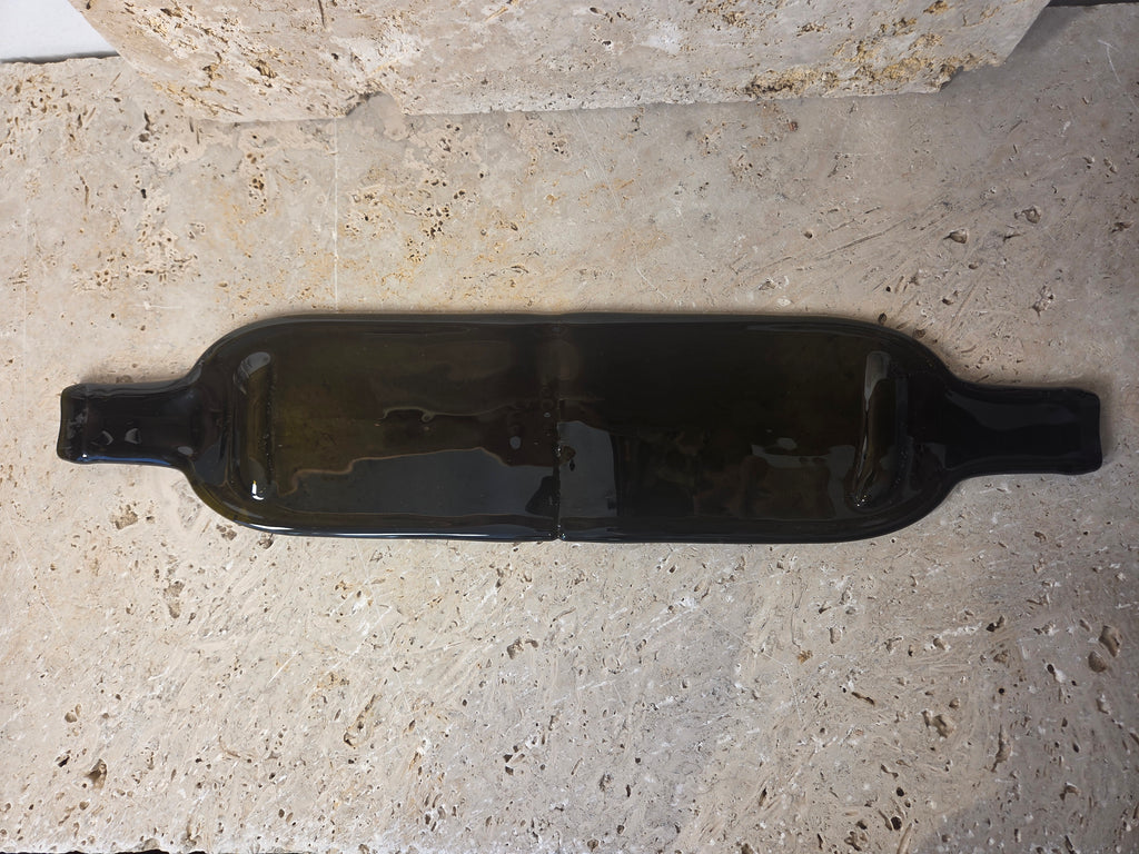 Grand plateau apéritif en verre de bouteilles recyclées