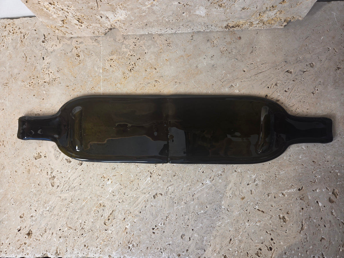 Grand plateau apéritif en verre de bouteilles recyclées