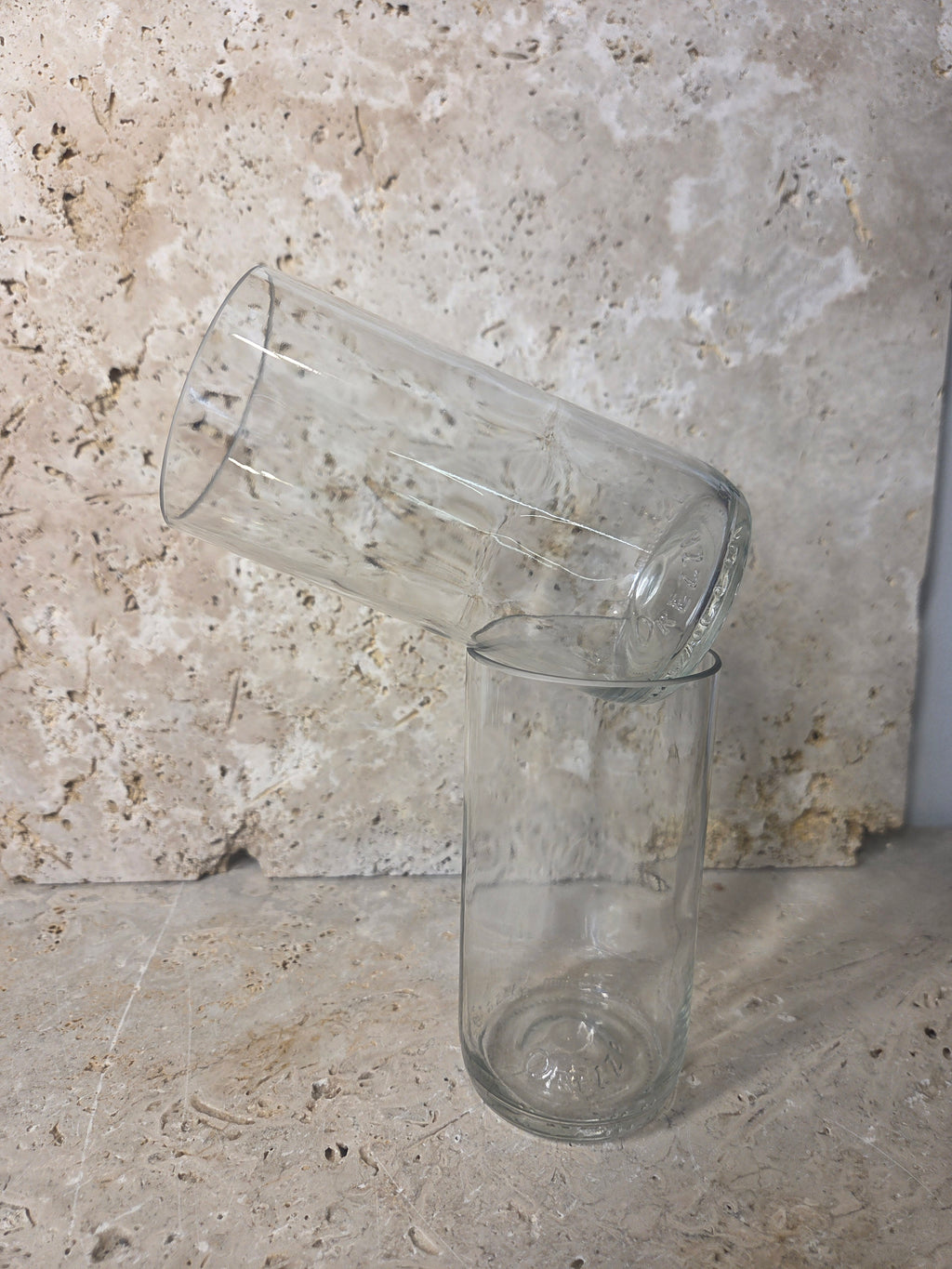 Lot de 2 verres - réalisé à partir d'une bouteille d'Orezza