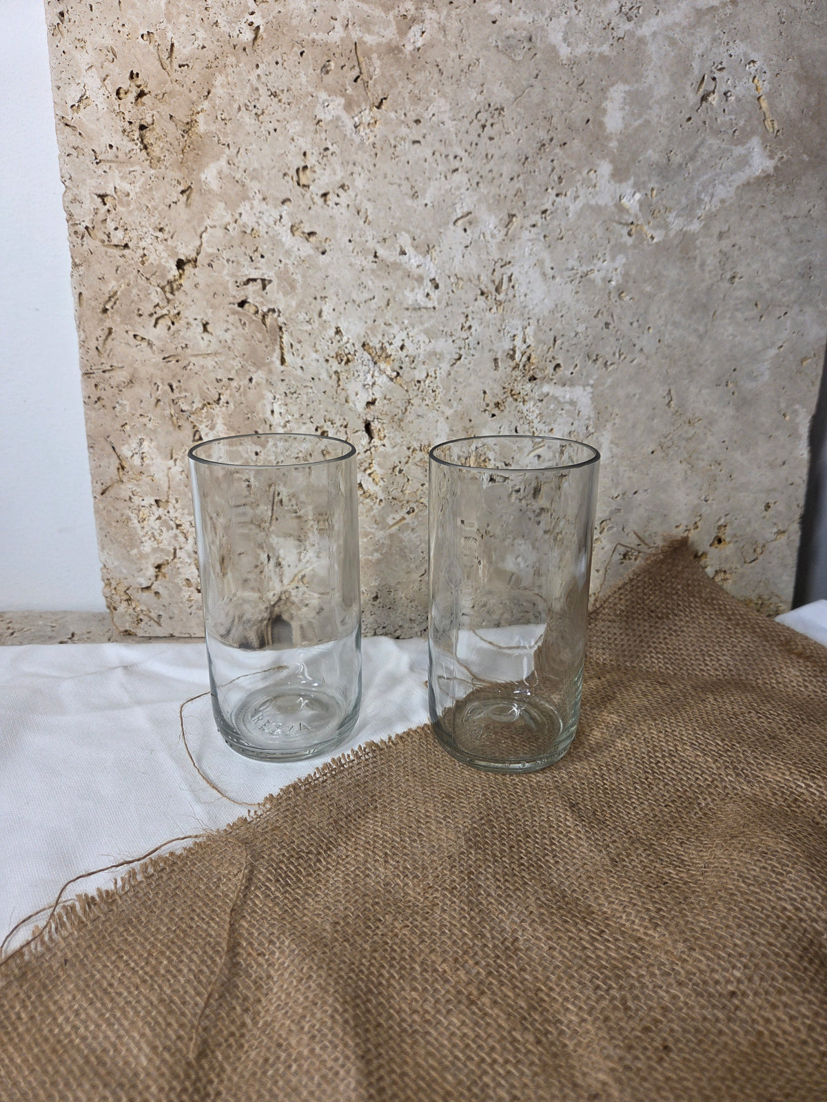 Lot de 2 verres - réalisé à partir d'une bouteille d'Orezza