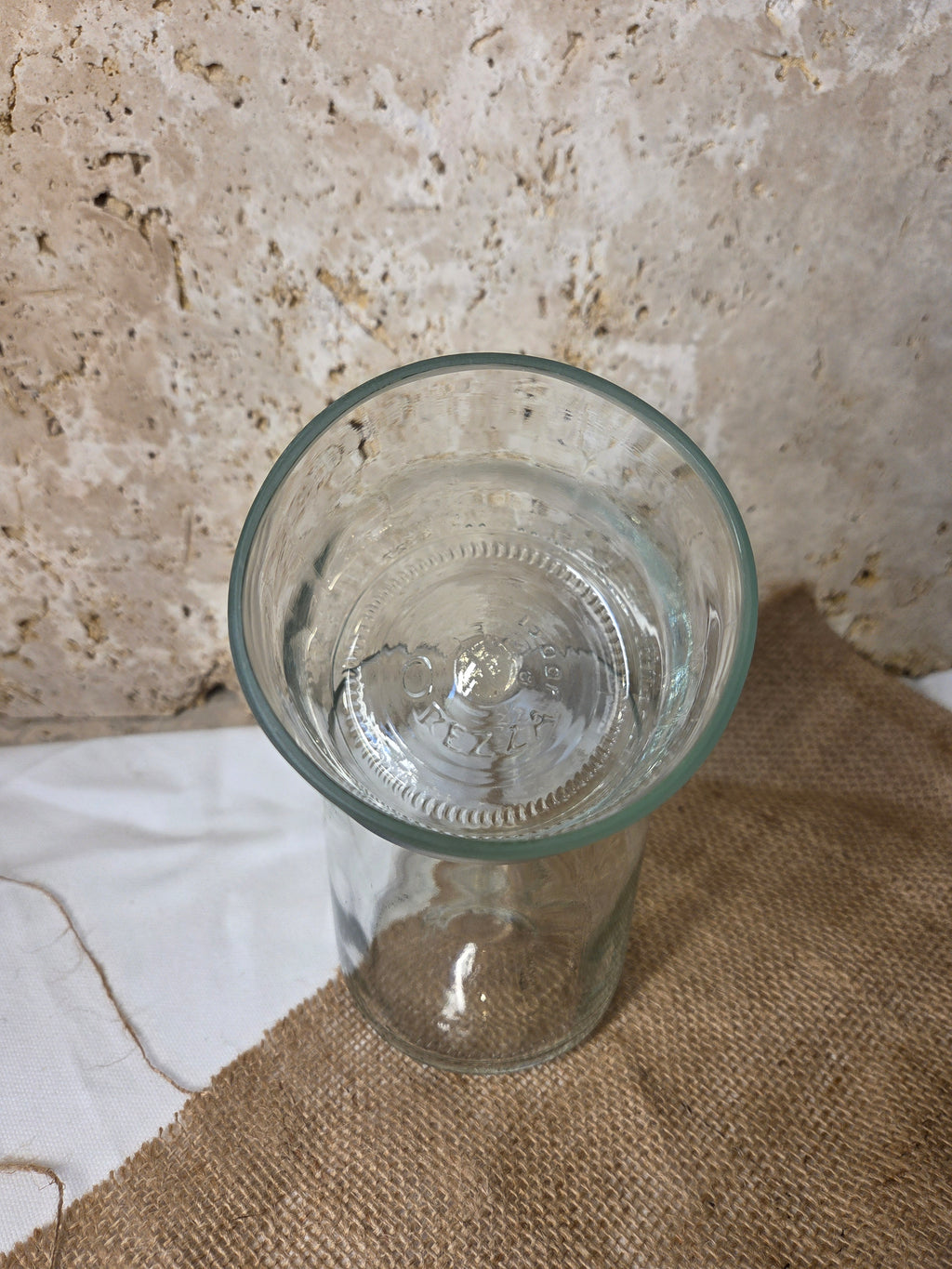 Lot de 4 verres-réalisés à partir d'anciennes bouteilles d'Orezza