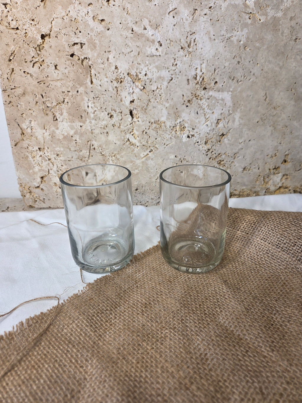 Lot de 2 tasses à café-réalisées à partir d'anciennes bouteilles d'Orezza