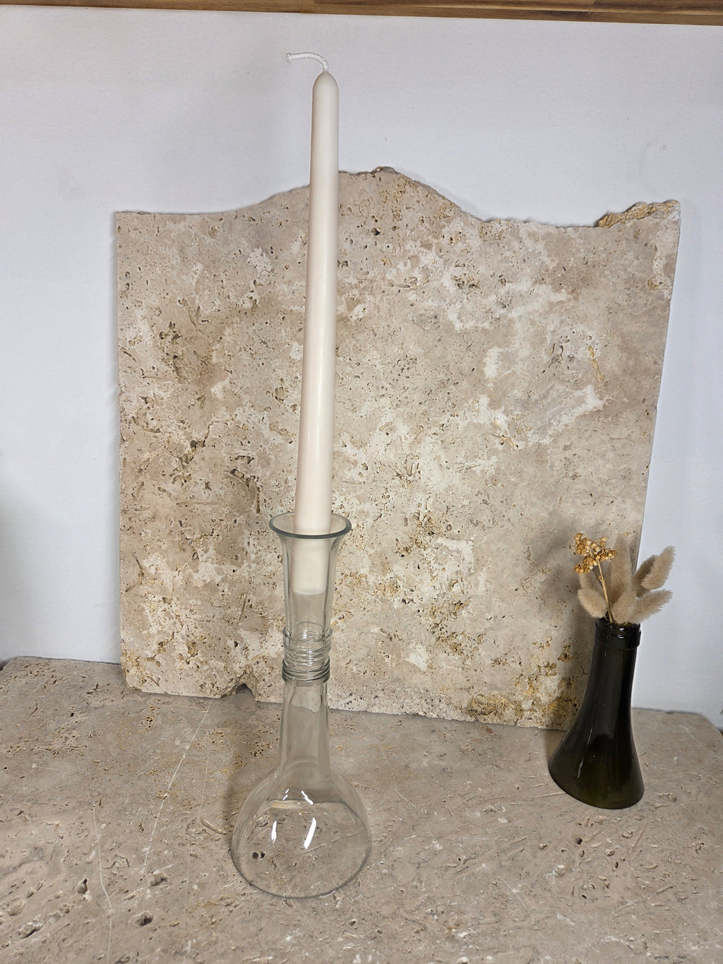 Lot de 3 chandelles artisanales