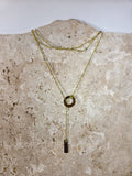 Collier crocheté en verre de bouteille ambré