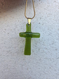Pendentif Croix – Verre de bouteille revalorisé en Corse