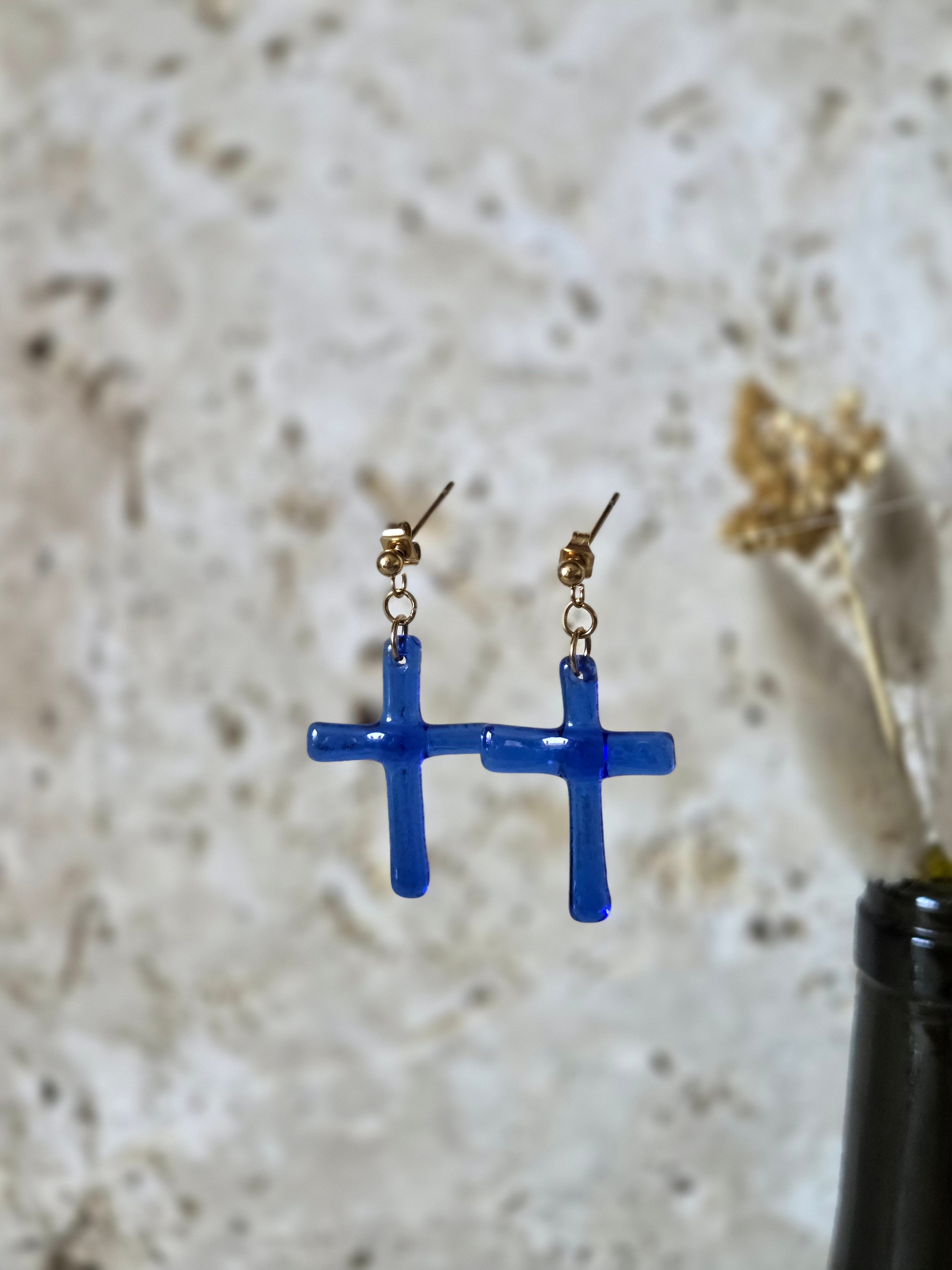 Croce – Boucles d'oreilles en verre recyclé