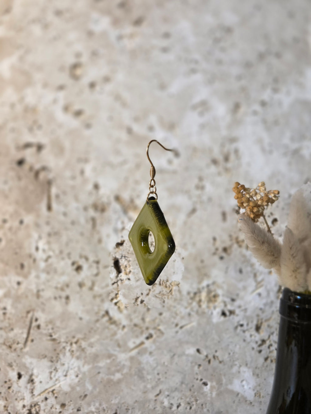 Laurina- Boucles d'oreilles en verre recyclé Corse