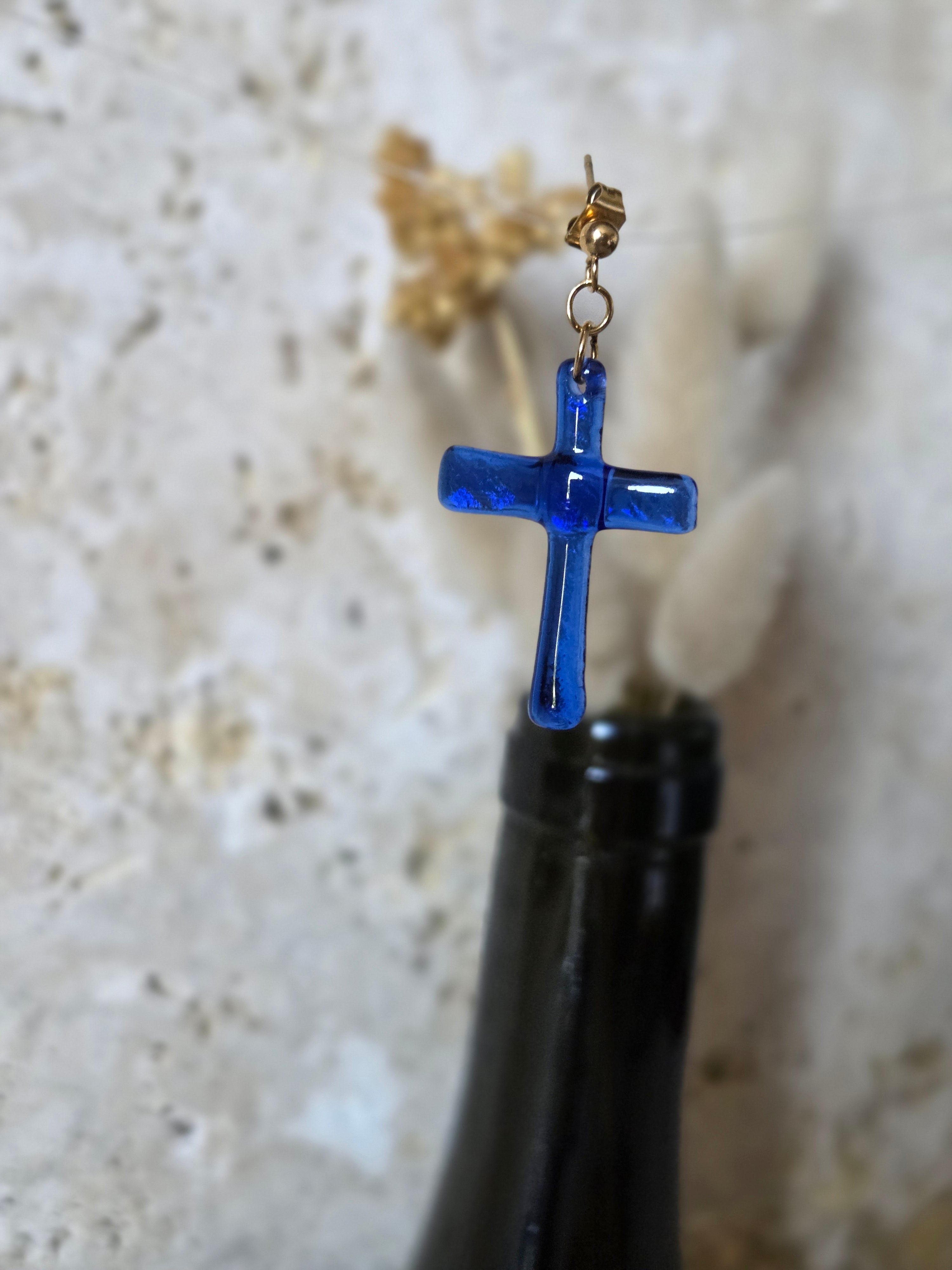 Croce – Boucles d'oreilles en verre recyclé