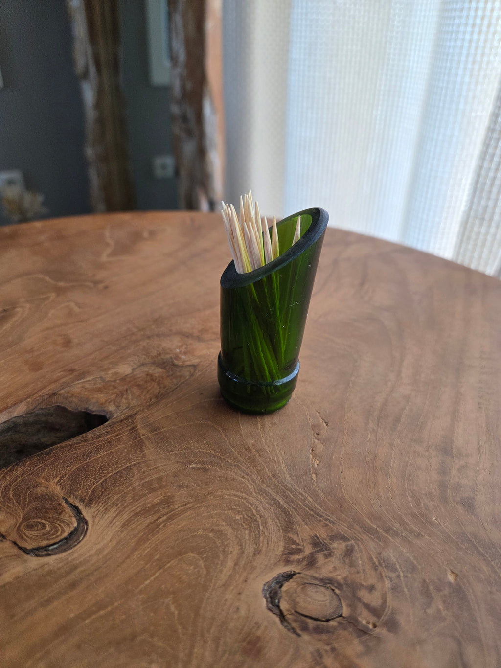 Pot à cure-dents en verre recyclé