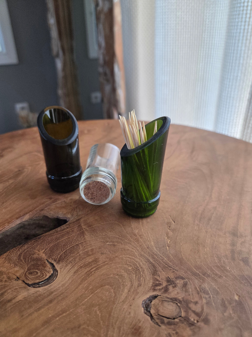 Pot à cure-dents en verre recyclé