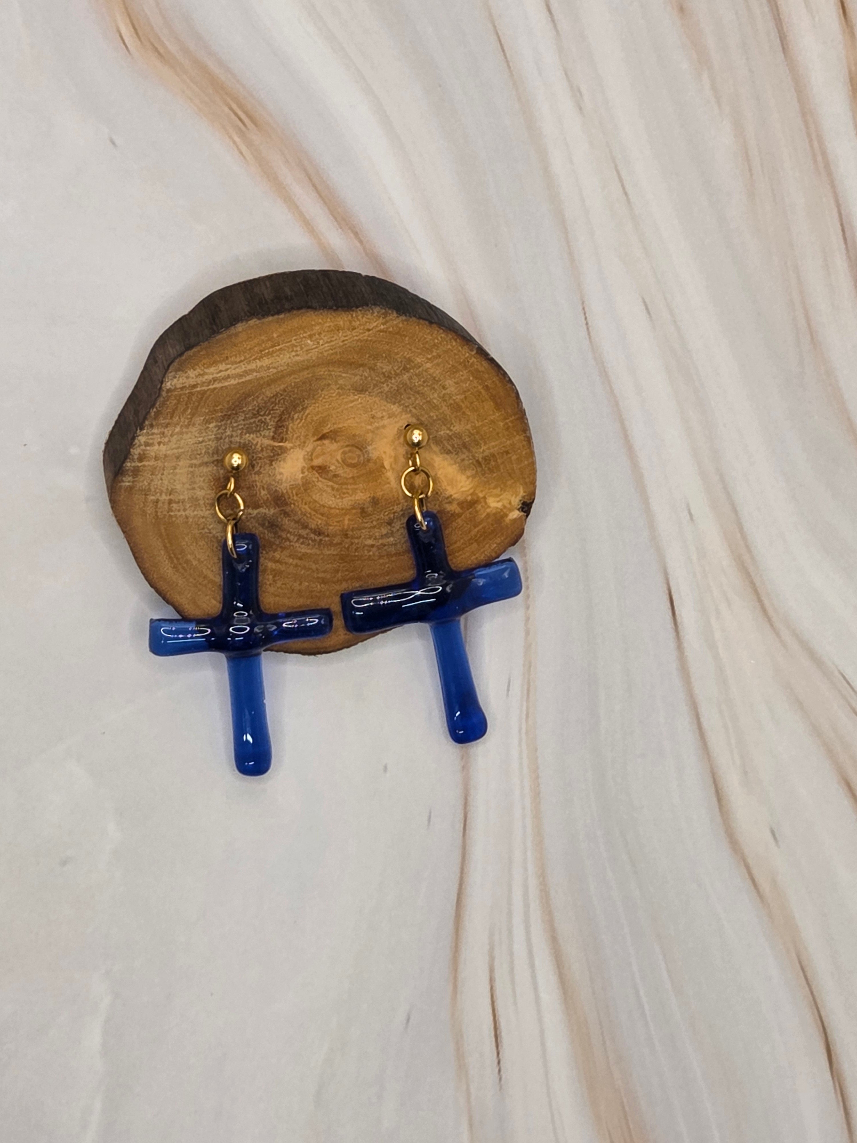 Croce – Boucles d'oreilles en verre recyclé