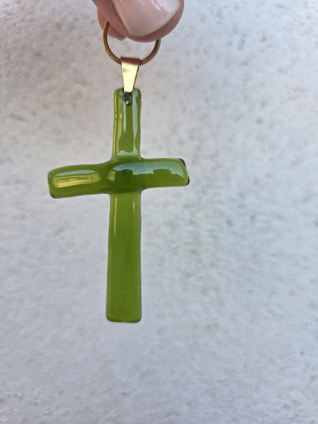 Pendentif Croix – Verre de bouteille revalorisé en Corse