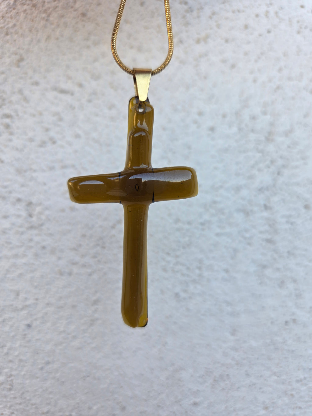 Pendentif Croix – Verre de bouteille revalorisé en Corse
