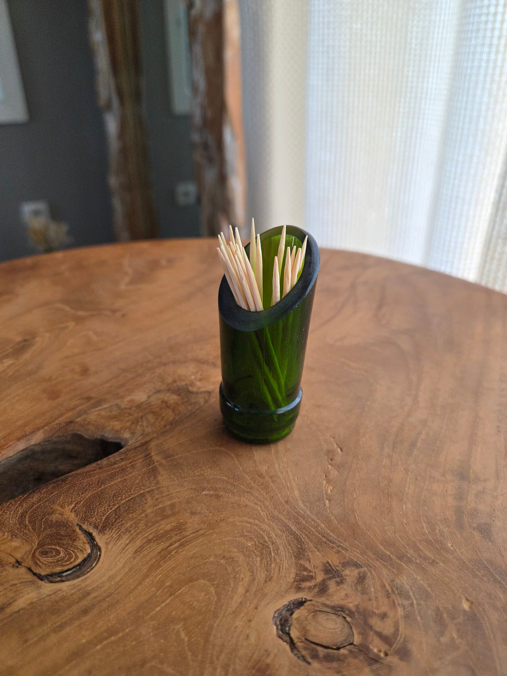 Pot à cure-dents en verre recyclé